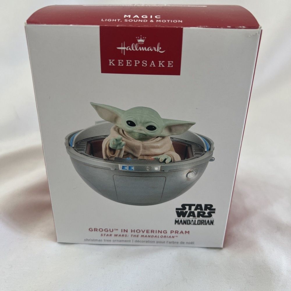 2024 Hallmark Ornament Keepsake Star Wars The Mandalorian Grogu In Hovering Pram